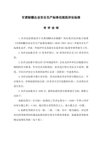 甘蔗制糖企业安全生产标准化规范评分表