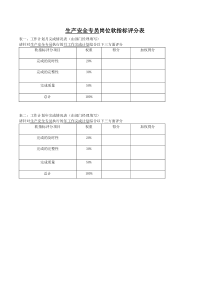 生产安全专员岗位软指标评分表(1)