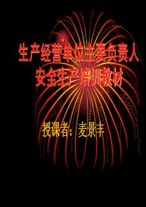 生产经营单位主要负责人安全生产管理知识培训课程(包含法规、管理和技术)(3)(PPT 389页)