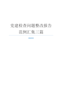 党建检查问题整改报告范例汇集三篇