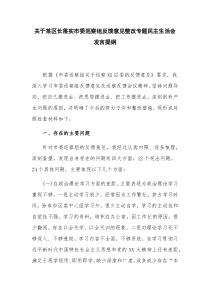 关于某区长落实市委巡察组反馈意见整改专题民主生活会发言提纲