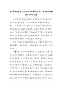 县区委书记学习习近平总书记视察XX及XX时重要讲话精神的学习心得