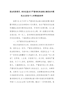 国企党委委员财务总监关于严重违纪违法案以案促改专题民主生活会个人对照检查材料