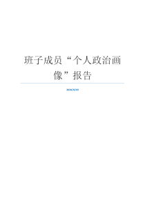 班子成员“个人政治画像”报告