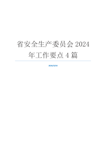 省安全生产委员会2024年工作要点4篇