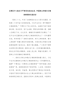 在理论中心组关于严肃党内政治生活牢固树立和践行正确政绩观的交流发言