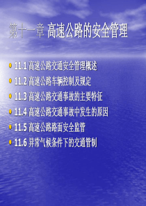 第十一章 高速公路的安全管理