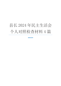 县长2024年民主生活会个人对照检查材料4篇