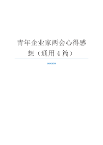 青年企业家两会心得感想（通用4篇）