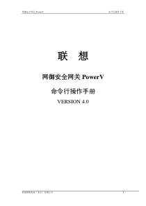 联想网御安全网关Power V命令行操作手册