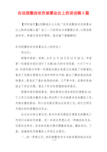 在巡视整改动员部署会议上的讲话稿5篇