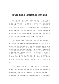 2024政协委员学习《政府工作报告》心得体会汇篇