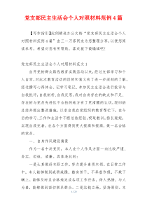 党支部民主生活会个人对照材料范例4篇