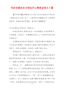 关注交通安全文明出行心得体会范文5篇