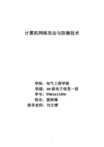 计算机网络安全论文之计算机网络攻击与防御技术