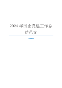 2024年国企党建工作总结范文