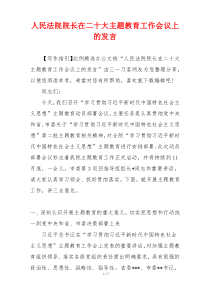 人民法院院长在二十大主题教育工作会议上的发言