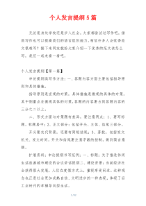 个人发言提纲5篇