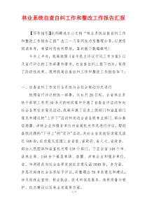 林业系统自查自纠工作和整改工作报告汇报