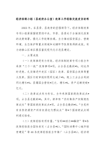 (领导发言)经济体制小组县政府办公室改革工作经验交流发言材料