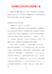 挂职锻炼干部代表发言稿样稿5篇