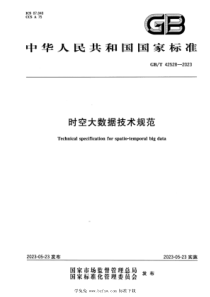 GBT 42528-2023 正式版 时空大数据技术规范