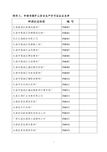 附件三申请非煤矿山安全生产许可证企业名单