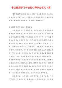 学生假期学习书法的心得体会范文5篇