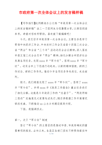 市政府第一次全体会议上的发言稿样稿