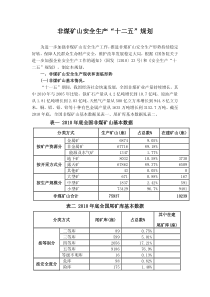 非煤矿山安全生产“十二五”规划