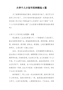 大学个人计划书范例精选4篇