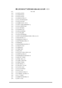 顺义区安全生产分类分级B级企业公示名单(三)