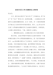 (领导讲话)在创文巩卫工作小组推进会上的讲话