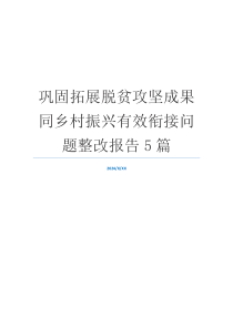 巩固拓展脱贫攻坚成果同乡村振兴有效衔接问题整改报告5篇