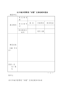 XX市城市管理局四强支部创建申报表