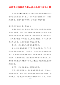 政法系统榜样的力量心得体会范文优选5篇