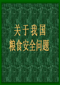 高中地理课件关于我国粮食安全问题