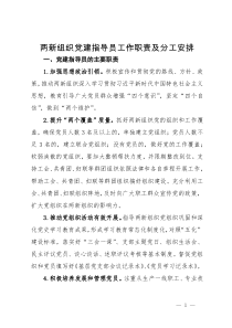 两新组织党建指导员工作职责及分工安排