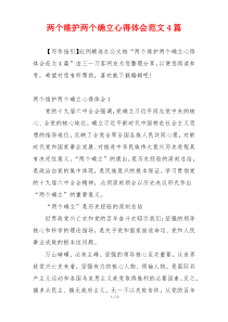 两个维护两个确立心得体会范文4篇