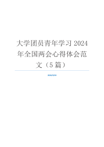 大学团员青年学习2024年全国两会心得体会范文（5篇）