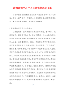 政治理论学习个人心得体会范文4篇