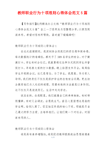 教师职业行为十项准则心得体会范文5篇