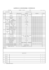 起重机组合安装检验批施工质量验收表