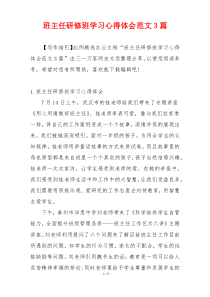 班主任研修班学习心得体会范文3篇