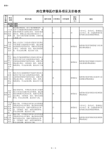 医疗服务项目价格表(实用)