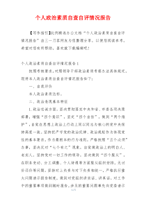 个人政治素质自查自评情况报告