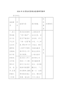 2024年XX国企纪委政治监督事项清单