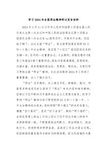 学习2024年全国两会精神研讨发言材料3