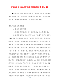 团组织生活会发言稿样稿范例通用4篇