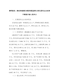 调研报告推改革稳增长调结构强监管以深化国有企业改革不断提升核心竞争力